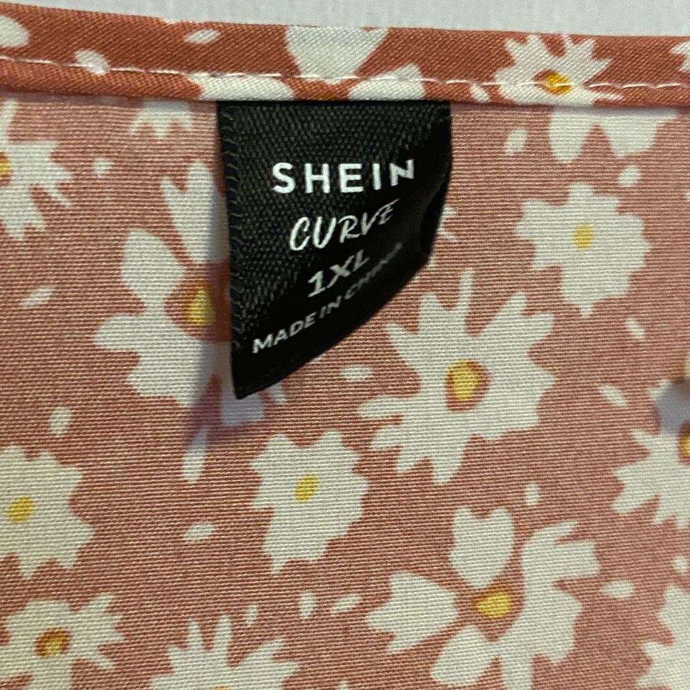 SHEIN Rust Floral Long Sleeve Dress - Picture 2 of 5